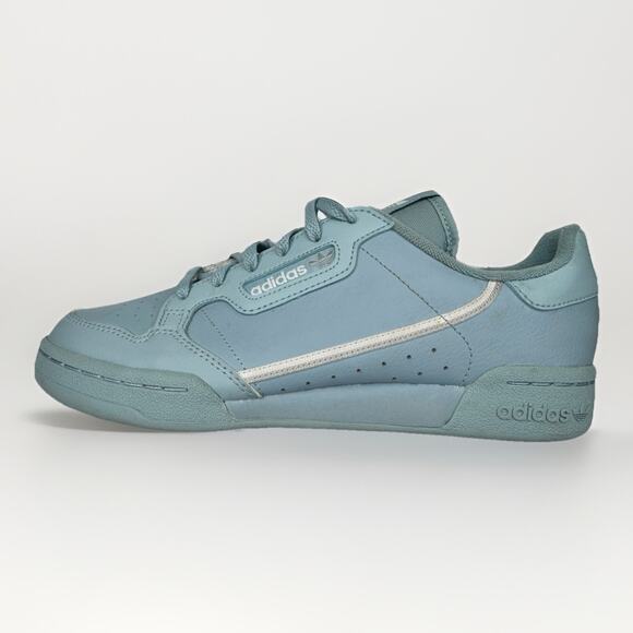 Adidas Continental 80 Mens 7 Blue Leather Sneakers Clear Sky Silver Retro EE4358 - Picture 1 of 11